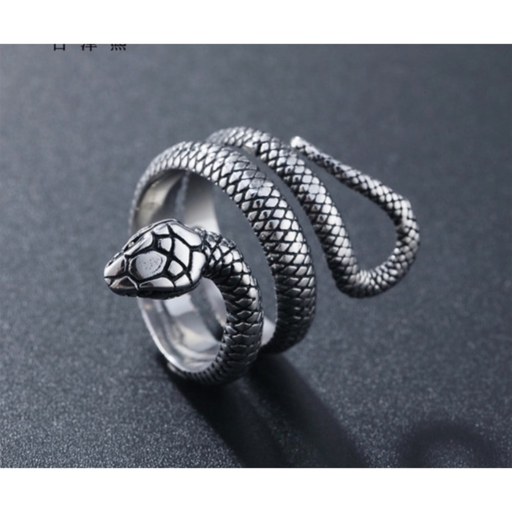 PYTHON SNAKE RING ADJUSTABLE SIZE UNISEX NEW - Picture 3 of 4
